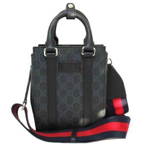 Gucci GG Supreme monogram canvas tote bag web strap